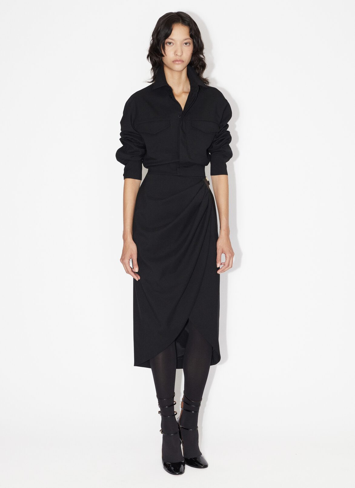 Midi-Wickelrock ALAÏA SCHWARZ MIDI-WICKELROCK